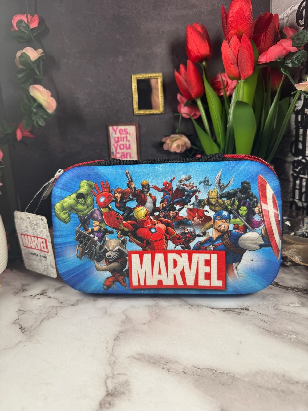 Marvel Kids Blue & Red Graphic Pencil Zip Pouch